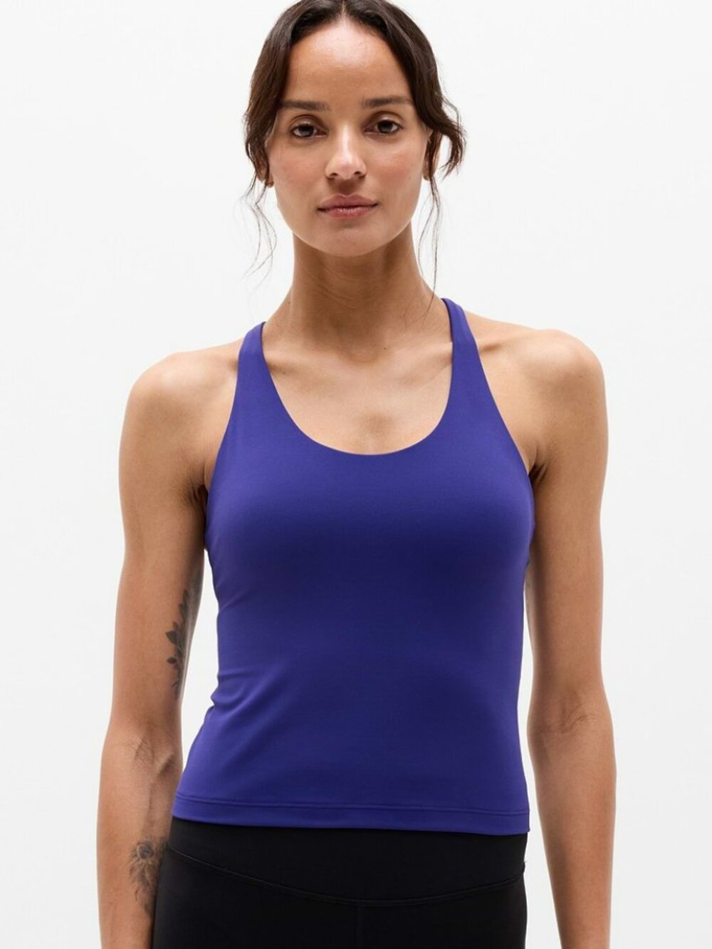 Athleta M Medium Transcend Crossback Built In Bra Tank Mystic NWT! #1174480